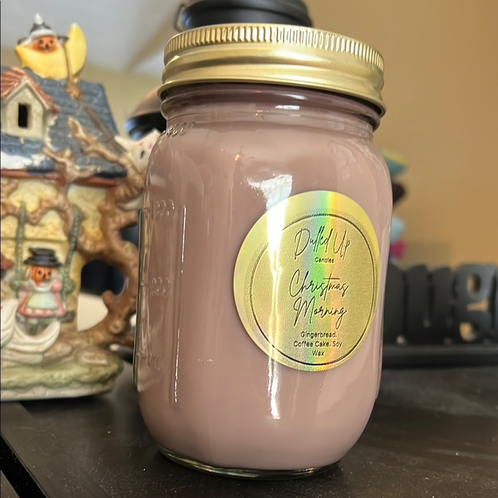DolledUp Candles- 16oz Mason Jar Christmas Morning Gingerbread Coffee Candle - Picture 3 of 4